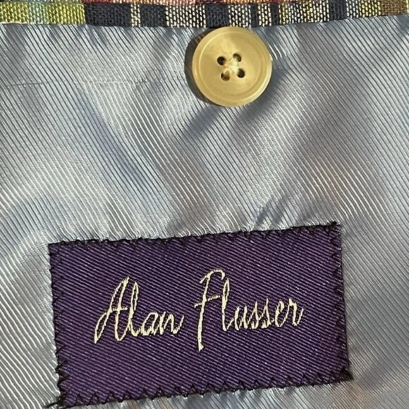 Alan Flusser Madras Blazer Patchwork Sport Coat XXL 2XL - Picture 2 of 2